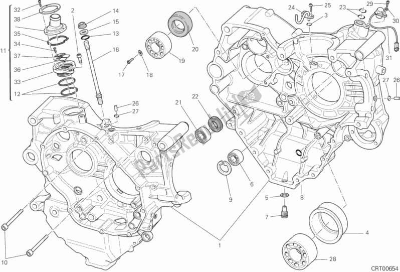 Alle onderdelen voor de 010 - Paar Halve Carters van de Ducati Diavel Carbon Brasil 1200 2013